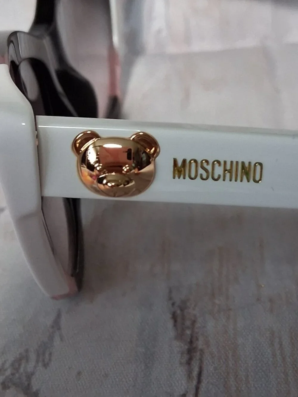 MOSCHINO white black pink Sunglasses MOS122/S 3H2JP Authentic New in case